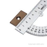 Неодимовый магнит прямоугольник 35х15х3 мм с зенковкой 4/8 мм