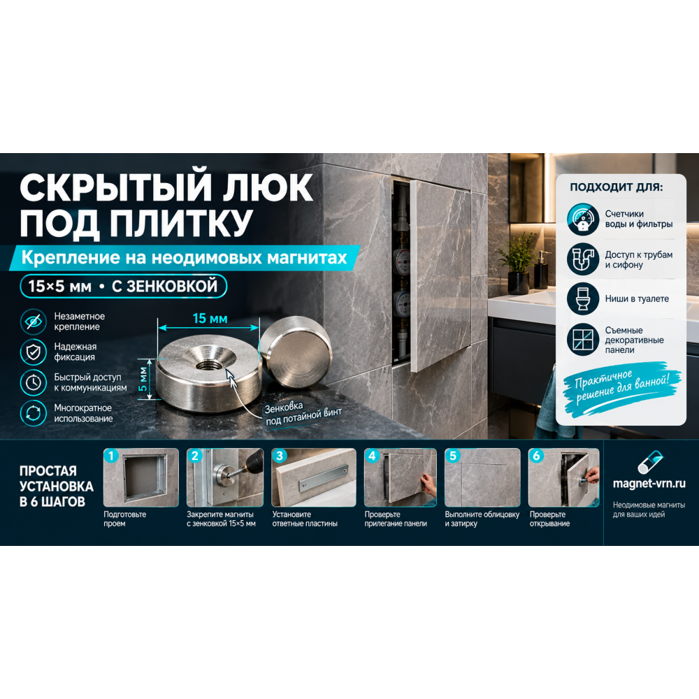 Делаем скрытый люк на неодимовых магнитах.