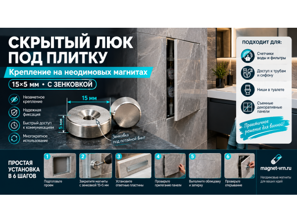 Делаем скрытый люк на неодимовых магнитах.